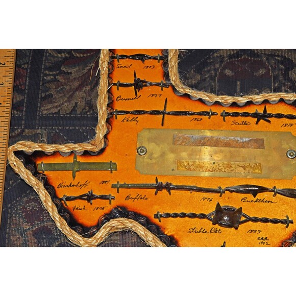 Vintage Texas Barbed Wire Collection Three Pieces Rustic Western Cowboy Cabin - Picture 4 of 7